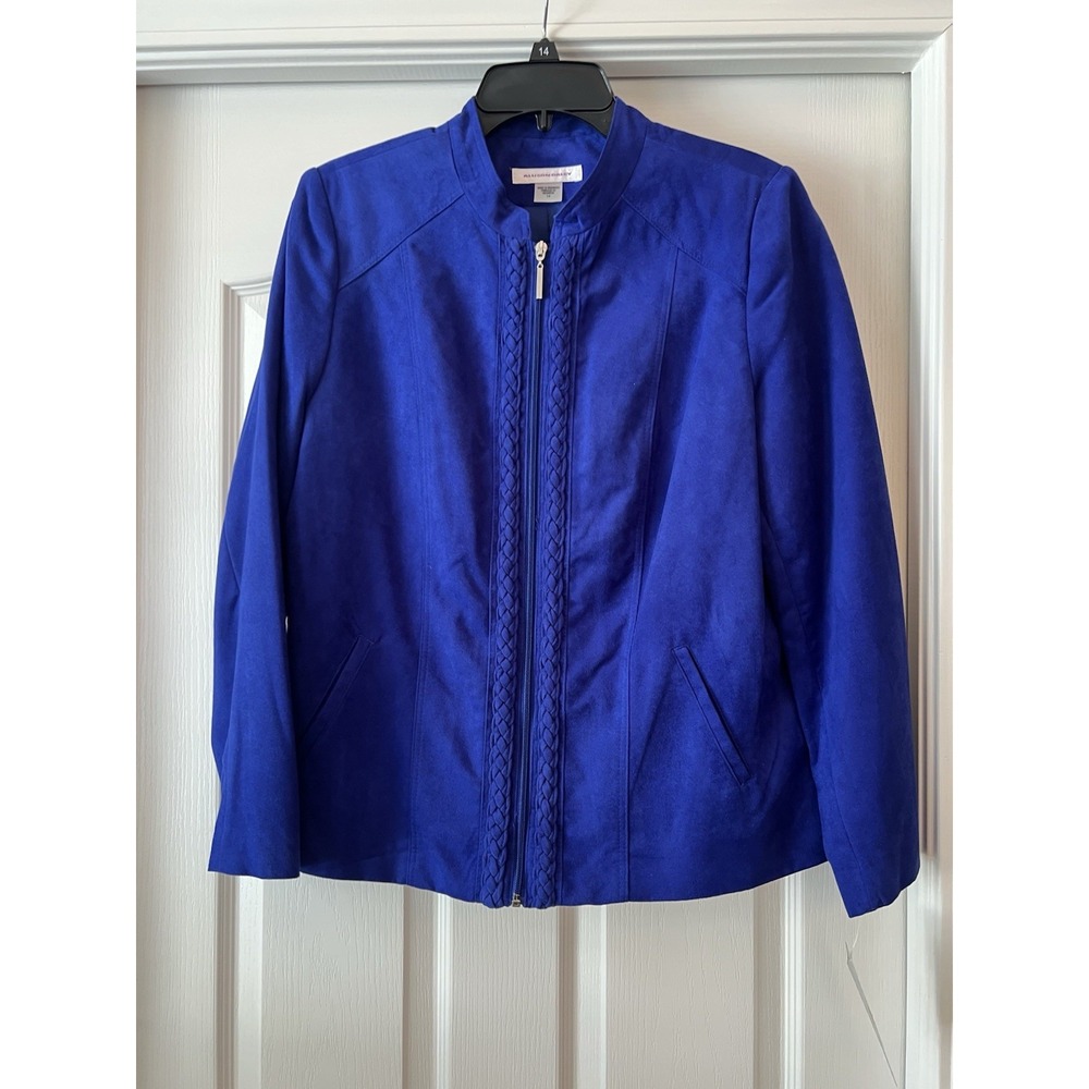 NWT Allison Daley BLAZER Jacket‎ Blue Women's Size 14 Office Core Full Zip Large